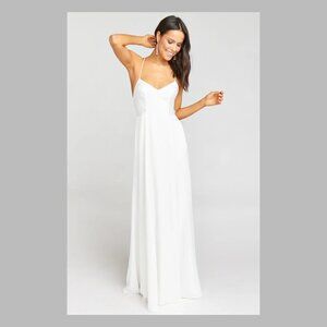 Show Me Your Mumu Godshaw Goddess Gown ~ Ivory Luxe Satin